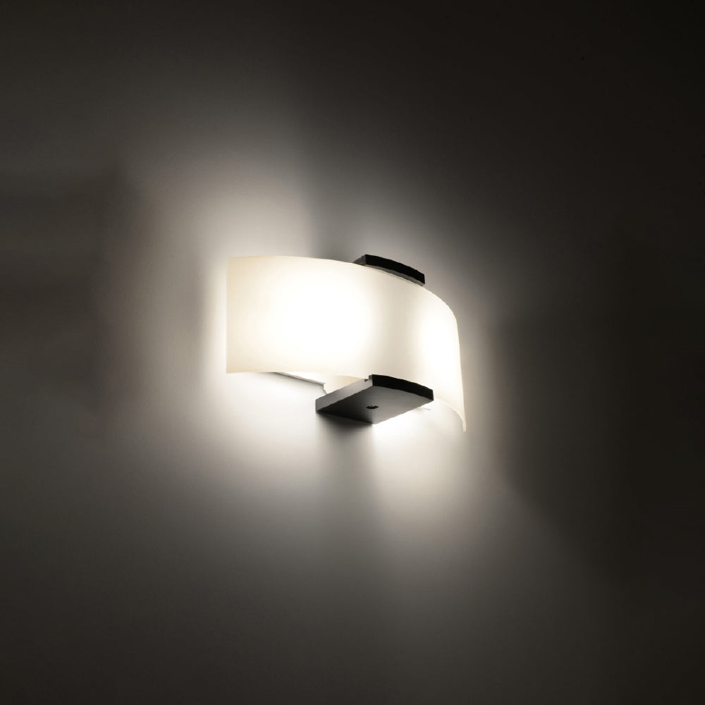 Wandlamp Emilio Sollux Wit, wenge LxBxH 40x20x15 Hout, Glas Nnb