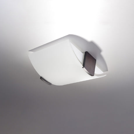 Plafondlamp Emilio Sollux Wit, wenge LxBxH 37x37x19 Hout, Glas Nnb
