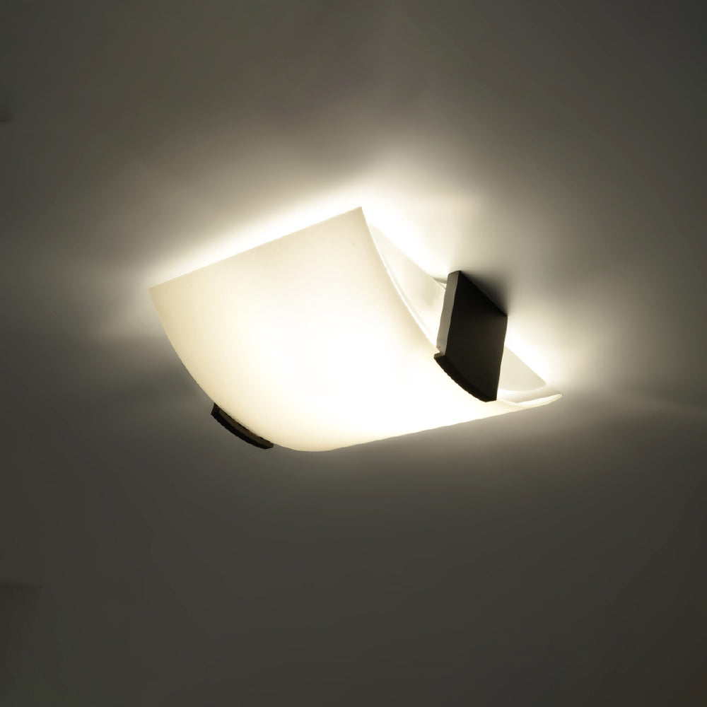 Plafondlamp Emilio Sollux Wit, wenge LxBxH 37x37x19 Hout, Glas Nnb