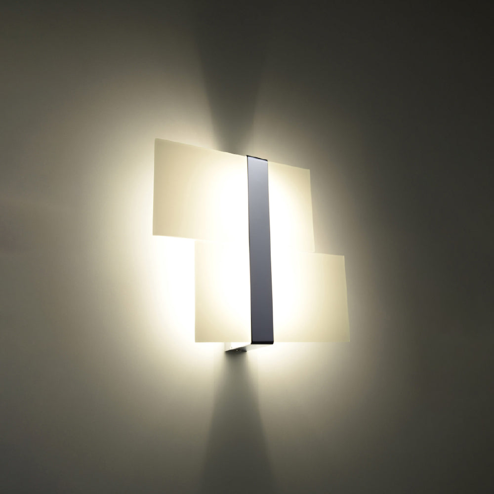 Wandlamp Massimo Sollux Wit, Zilver LxBxH 40x20x15 Metaal, Glas Nnb