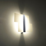 Wandlamp Massimo Sollux Wit, Zilver LxBxH 40x20x15 Metaal, Glas Nnb