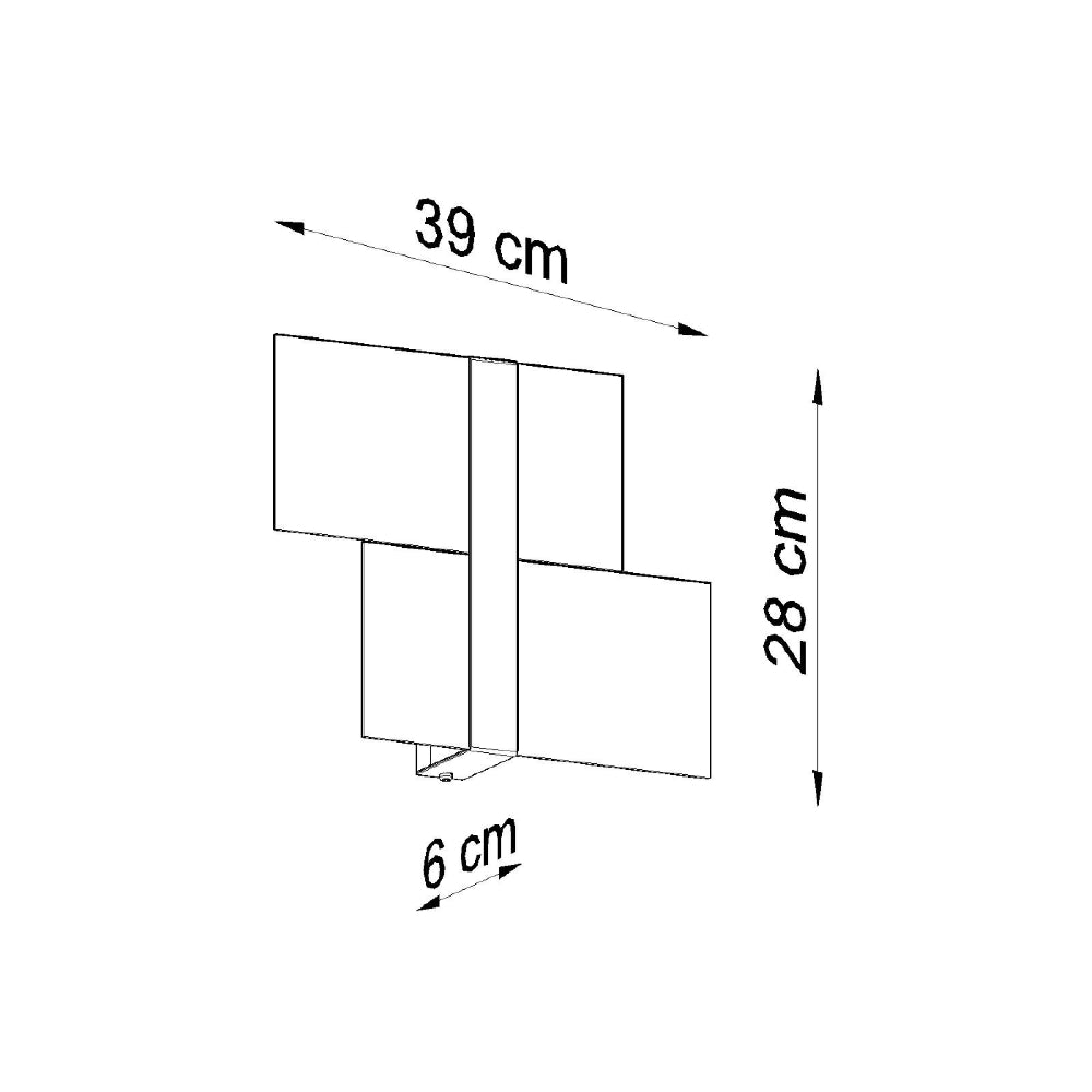 Wandlamp Massimo Sollux Wit, Zilver LxBxH 40x20x15 Metaal, Glas Nnb