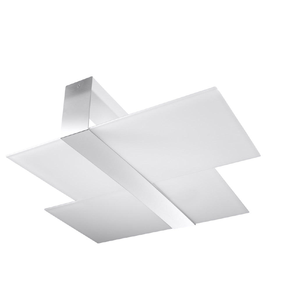 Plafondlamp Massimo Sollux Wit, Zilver LxBxH 63x33x15 Metaal, Glas Nnb