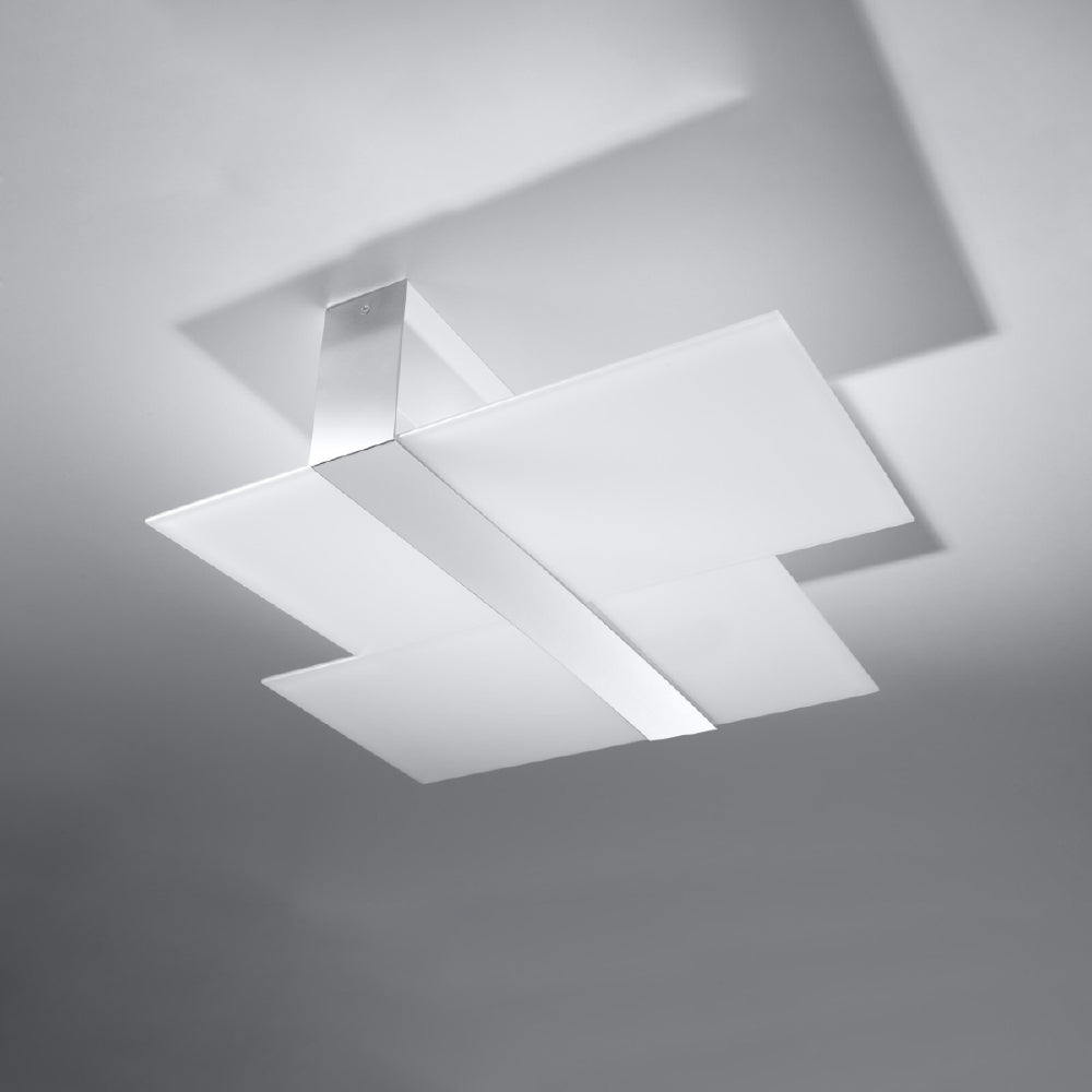 Plafondlamp Massimo Sollux Wit, Zilver LxBxH 63x33x15 Metaal, Glas Nnb