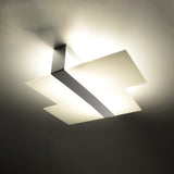 Plafondlamp Massimo Sollux Wit, Zilver LxBxH 63x33x15 Metaal, Glas Nnb