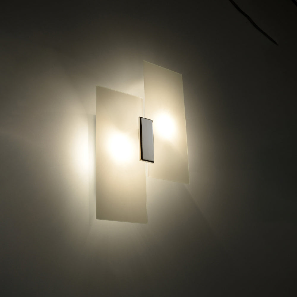 Wandlamp Fabiano Sollux Zilver, Wit LxBxH 25x25x20 Metaal, Glas Nnb