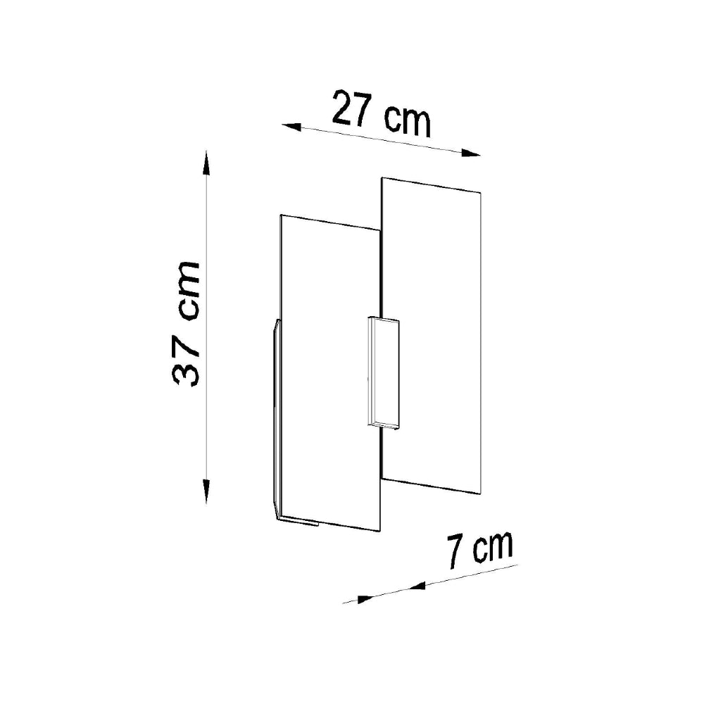 Wandlamp Fabiano Sollux Zilver, Wit LxBxH 25x25x20 Metaal, Glas Nnb