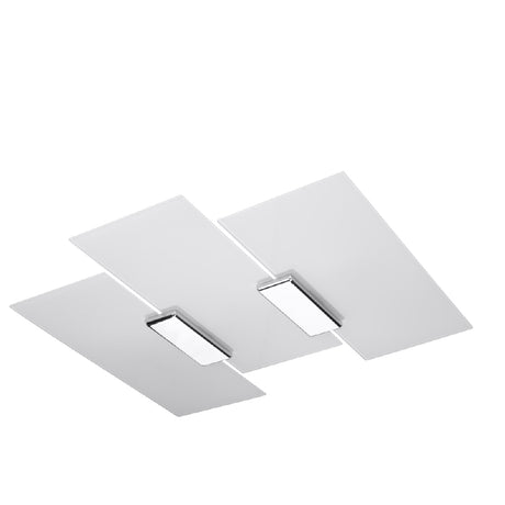 Plafondlamp Fabiano Sollux Zilver, Wit LxBxH 37x37x19 Metaal, Glas Nnb