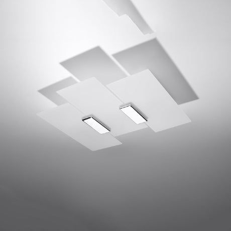 Plafondlamp Fabiano Sollux Zilver, Wit LxBxH 37x37x19 Metaal, Glas Nnb