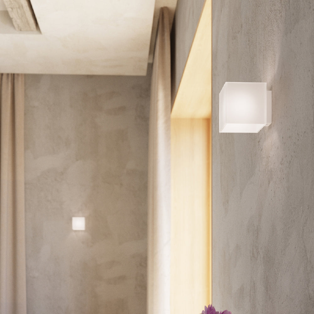 Wandlamp Rico Sollux Wit LxBxH 13x13x13 Glas Nnb