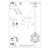 Hanglamp Gaspare Sollux Wit LxBxH 33x33x33 Metaal Nnb