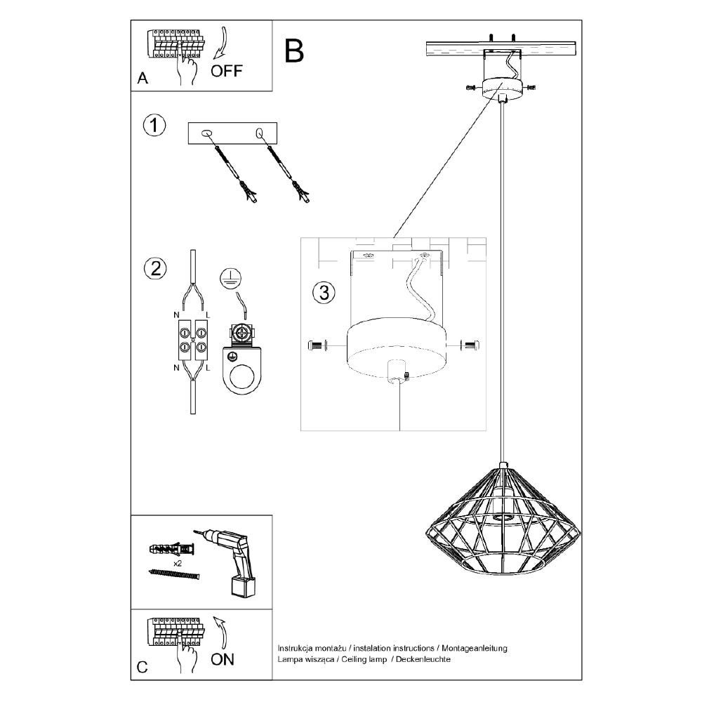 Hanglamp Umberto Sollux Zwart LxBxH 33x33x33 Metaal Nnb
