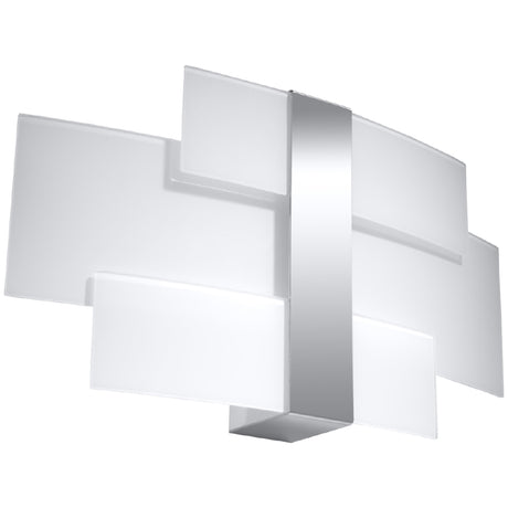 Wandlamp Celia Sollux Zilver, Wit LxBxH 40x20x15 Metaal, Glas Nnb
