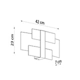 Wandlamp Celia Sollux Zilver, Wit LxBxH 40x20x15 Metaal, Glas Nnb
