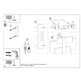 Wandlamp Celia Sollux Zilver, Wit LxBxH 40x20x15 Metaal, Glas Nnb