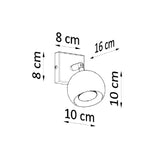Wandlamp Oculare Sollux Zwart LxBxH 17x10x10 Metaal Nnb