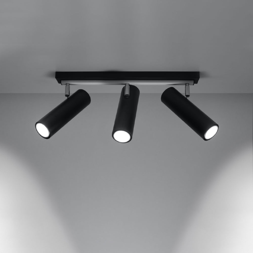 Plafondlamp Direzione Sollux Zwart LxBxH 50x20x20 Metaal Nnb