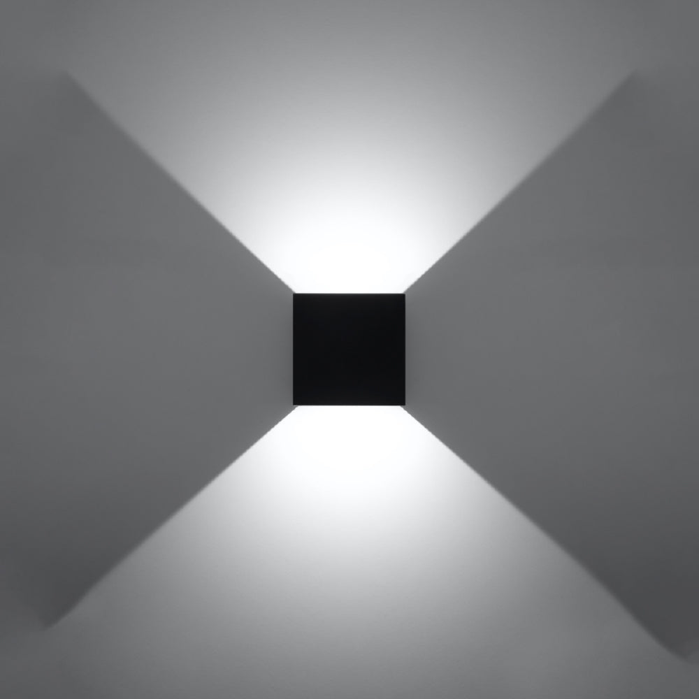 Wandlamp Luca Sollux Zwart LxBxH 11x11x11 Aluminium Nnb