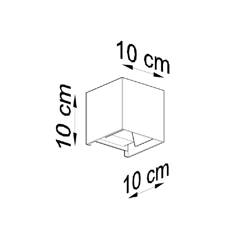 Wandlamp Luca Sollux Zwart LxBxH 11x11x11 Aluminium Nnb