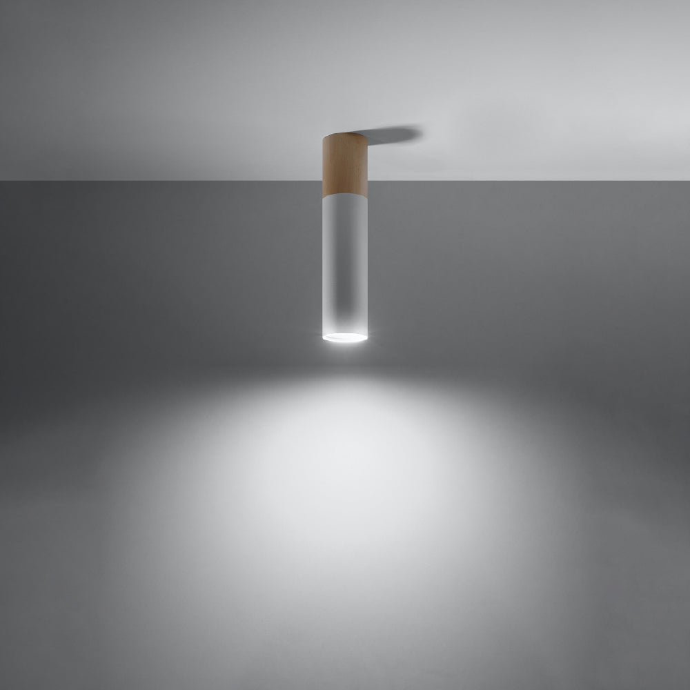 Plafondlamp Pablo Sollux Wit, Naturel LxBxH 31x17x12 Metaal, Hout Nnb