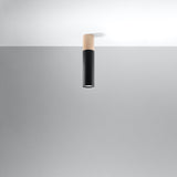 Plafondlamp Pablo Sollux Zwart, Naturel LxBxH 31x17x12 Metaal, Hout Nnb