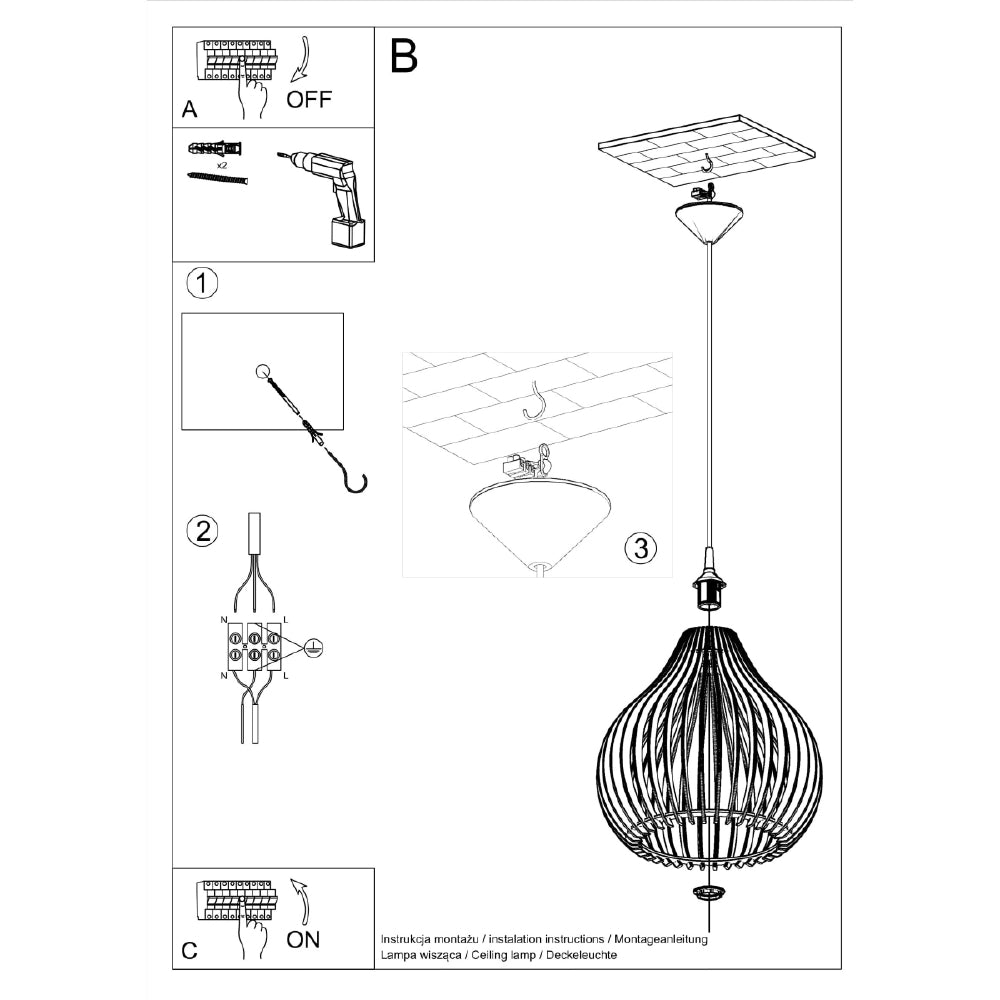 Hanglamp Aprilla Sollux Naturel LxBxH 40x40x40 Hout Nnb