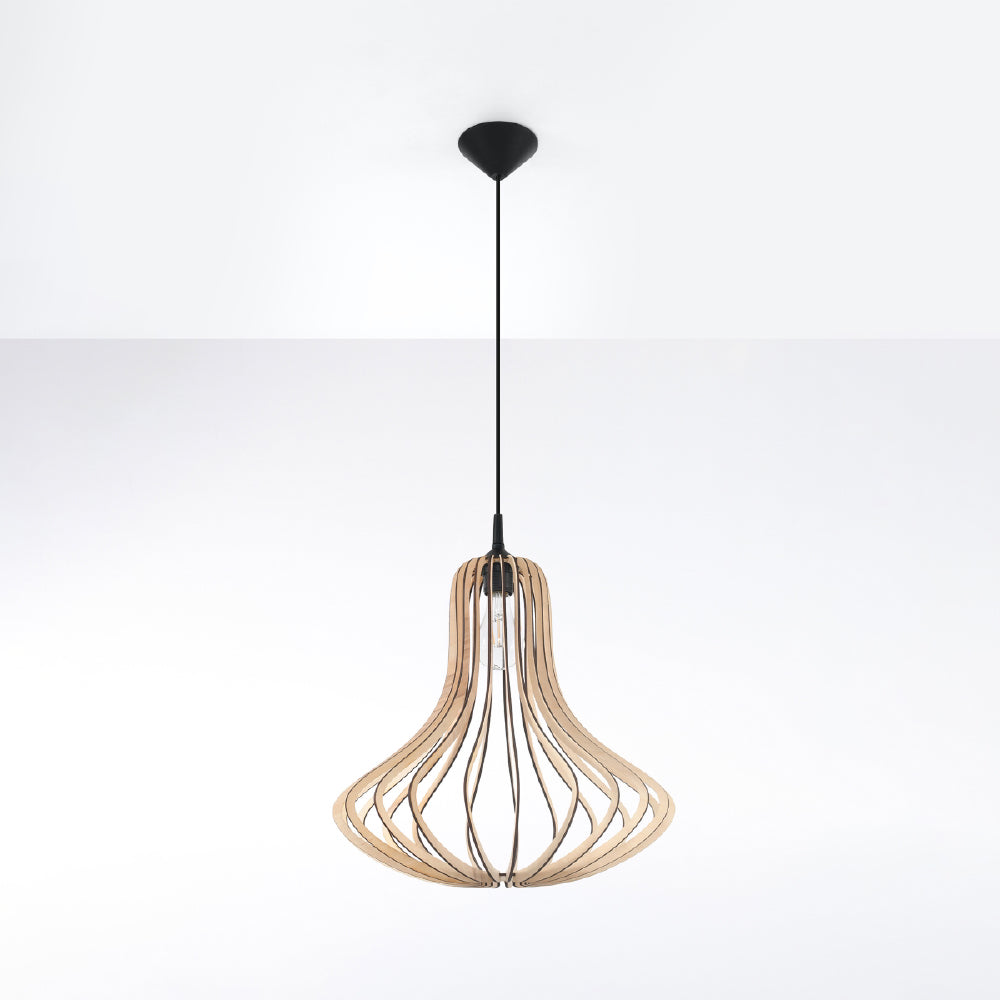 Hanglamp Elza Sollux Naturel LxBxH 50x50x50 Hout Nnb