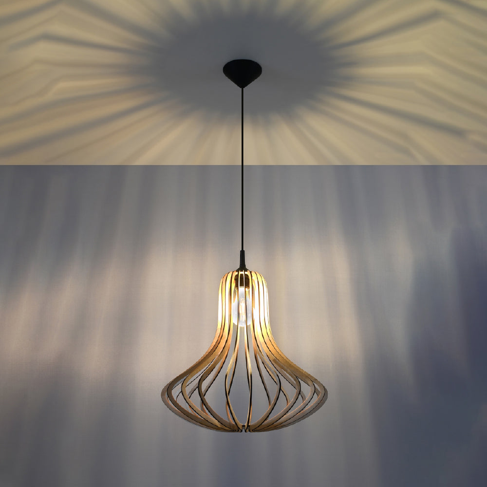 Hanglamp Elza Sollux Naturel LxBxH 50x50x50 Hout Nnb
