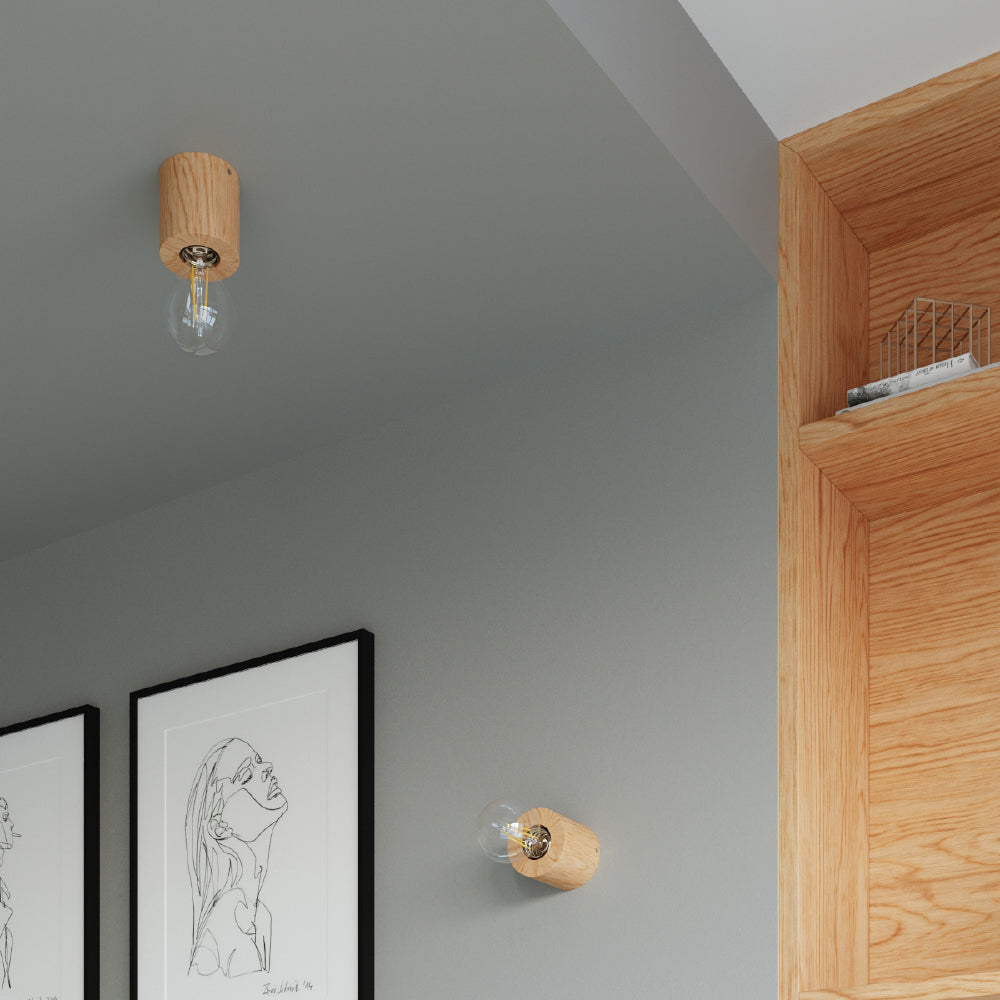 Wandlamp Salgado Sollux Naturel LxBxH 13x13x13 Hout Nnb