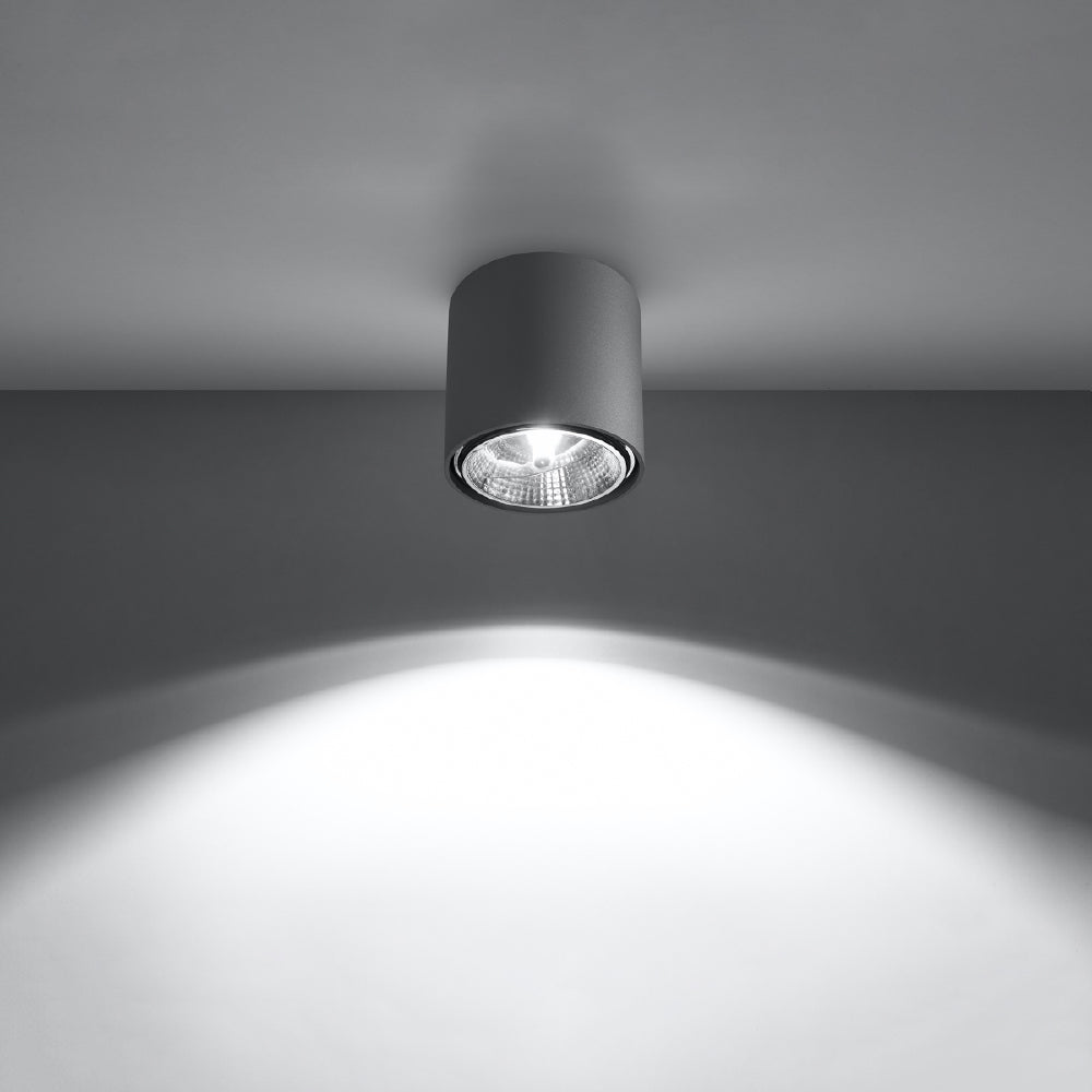 Plafondlamp Tiube Sollux Grijs LxBxH 13x13x13 Aluminium Nnb