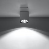 Plafondlamp Blake Sollux Grijs LxBxH 13x13x13 Aluminium Nnb
