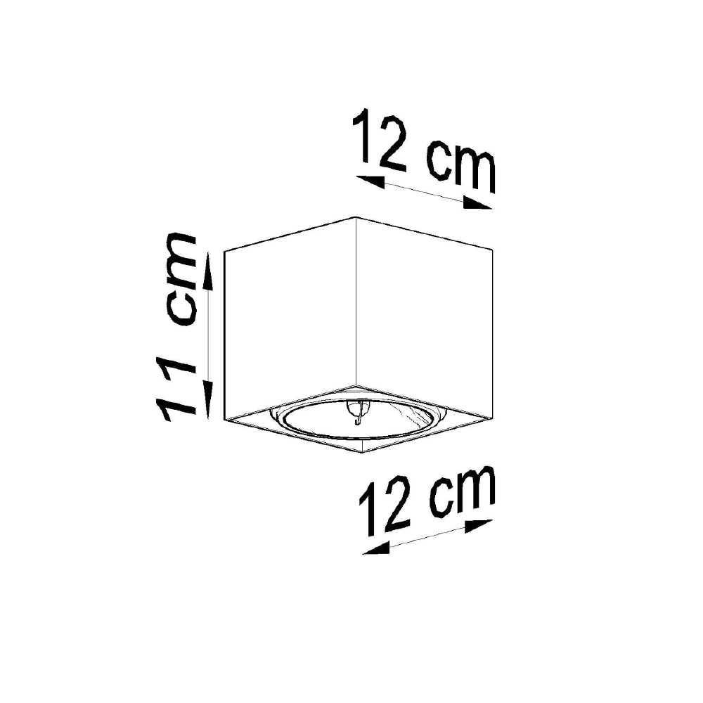 Plafondlamp Blake Sollux Zwart LxBxH 13x13x13 Aluminium Nnb