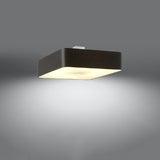 Plafondlamp Lokko Sollux Zwart LxBxH 56x56x35 Stof, Glas, Metaal Nnb