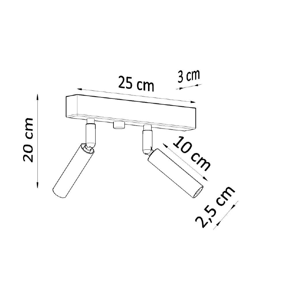 Plafondlamp Eyetech Sollux Zwart Metaal Nnb