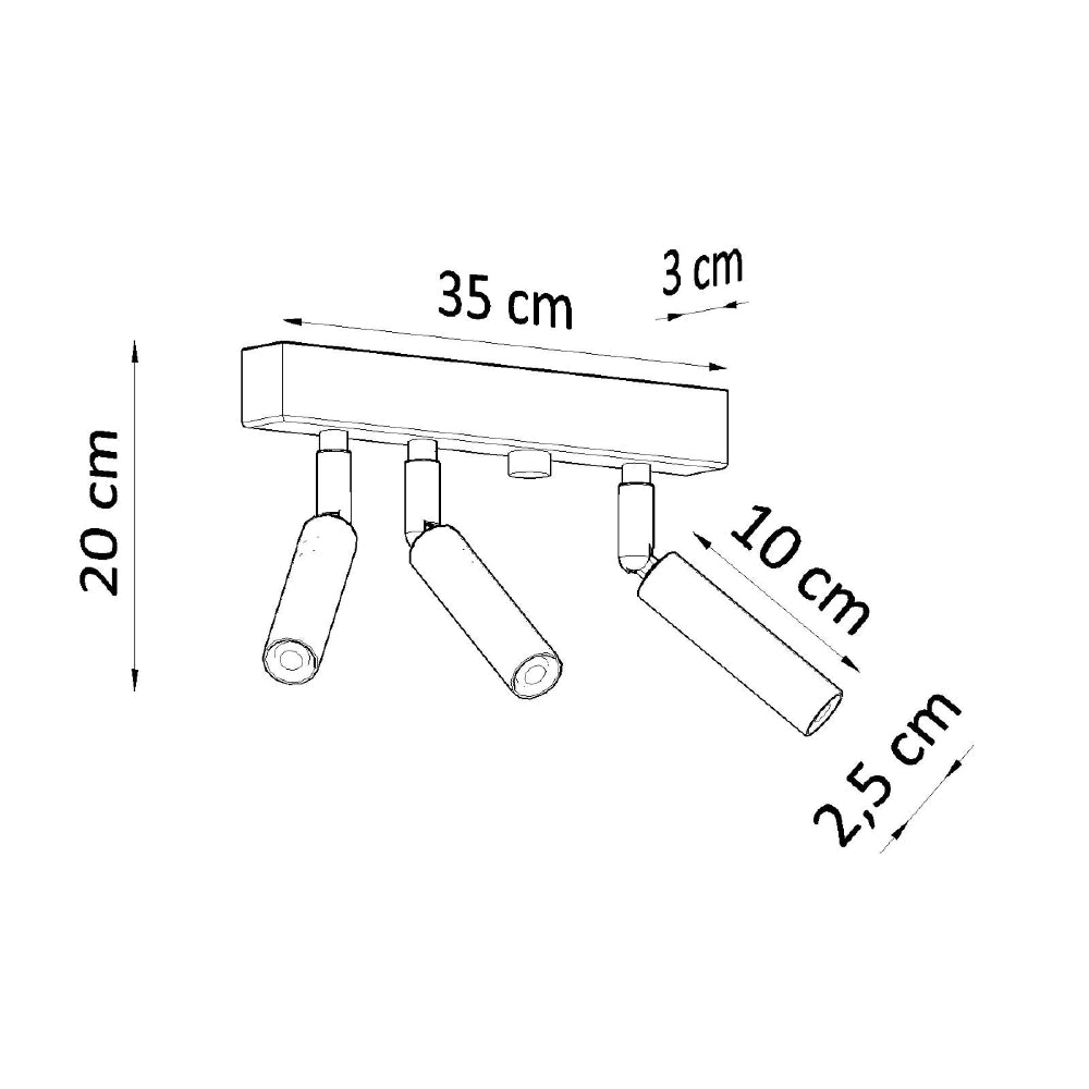 Plafondlamp Eyetech Sollux Zwart Metaal Nnb