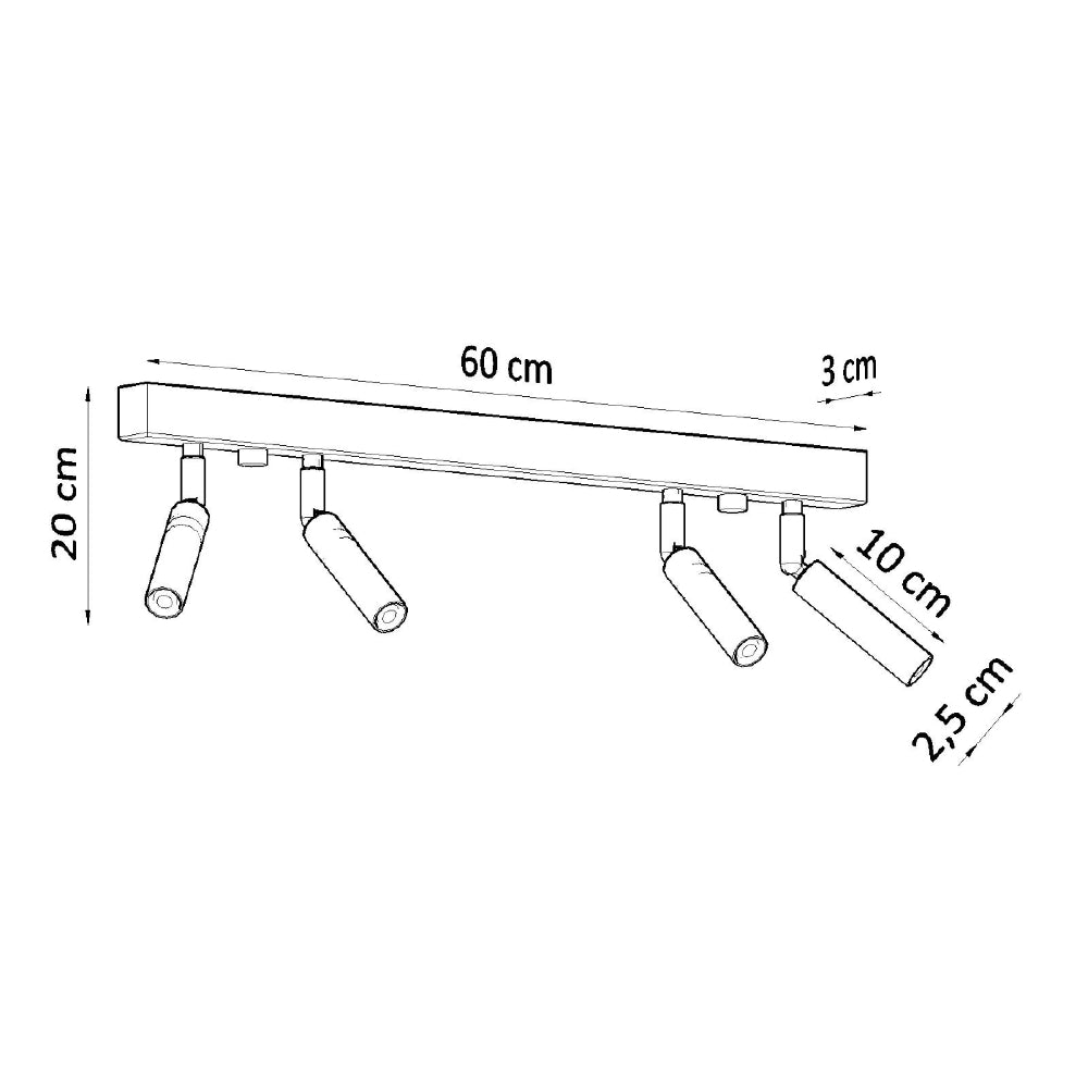 Plafondlamp Eyetech Sollux Zwart Metaal Nnb