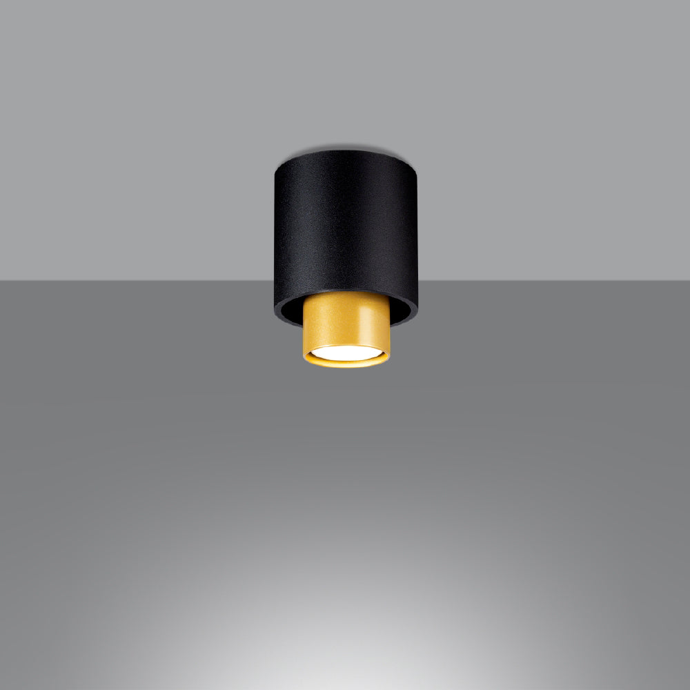 Plafondlamp Nesi Sollux Zwart, Goud Metaal Nnb