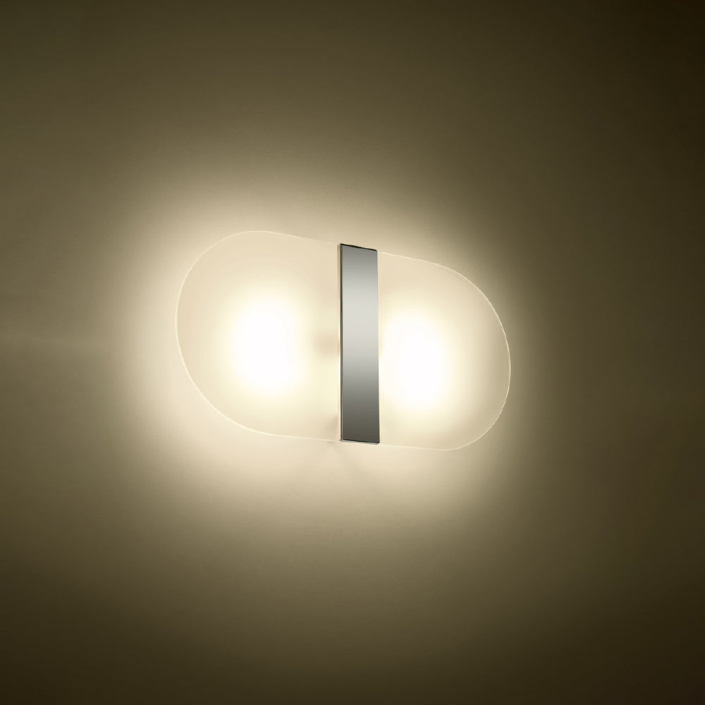 Wandlamp Salia Sollux Wit, Zilver LxBxH 20x40x15 Glas, Metaal Nnb