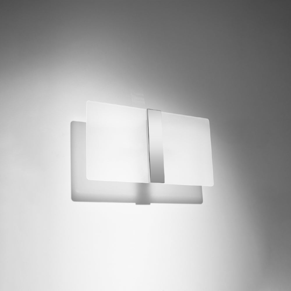 Wandlamp Azalia Sollux Wit, Zilver LxBxH 20x40x15 Glas, Metaal Nnb