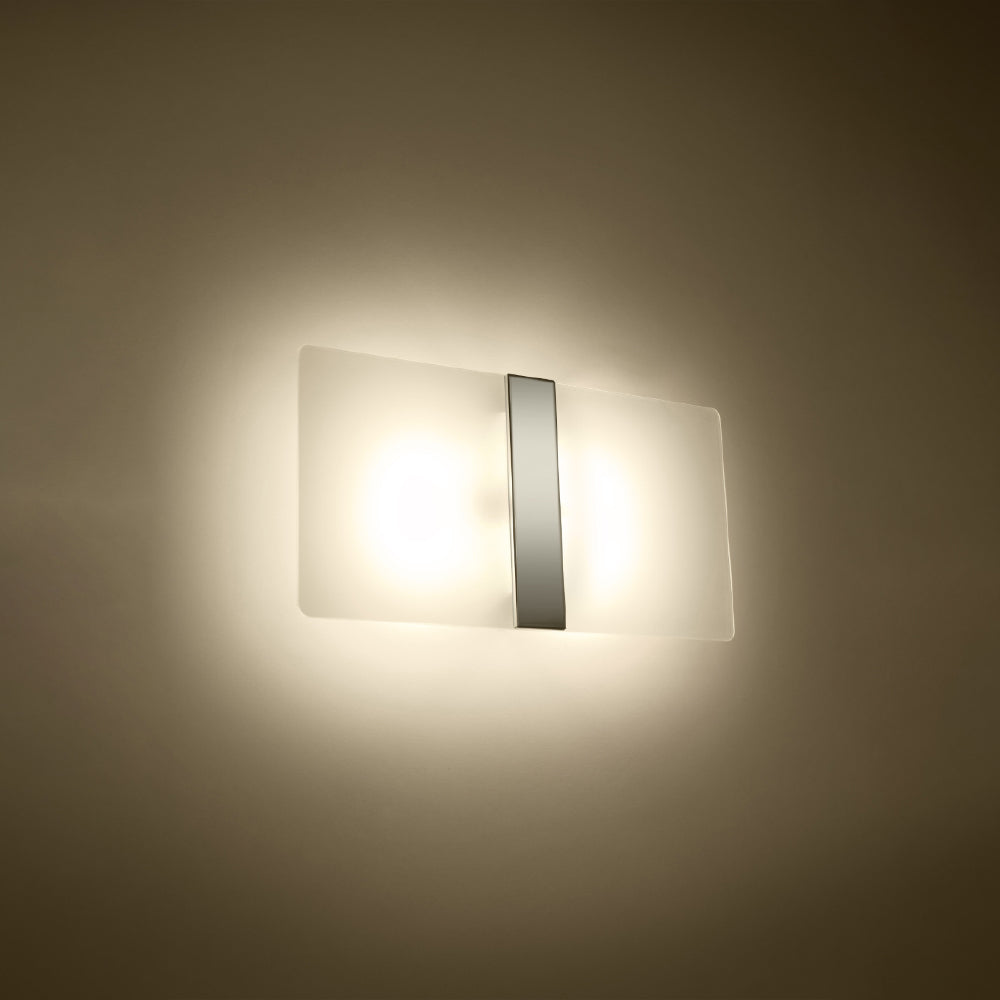 Wandlamp Azalia Sollux Wit, Zilver LxBxH 20x40x15 Glas, Metaal Nnb