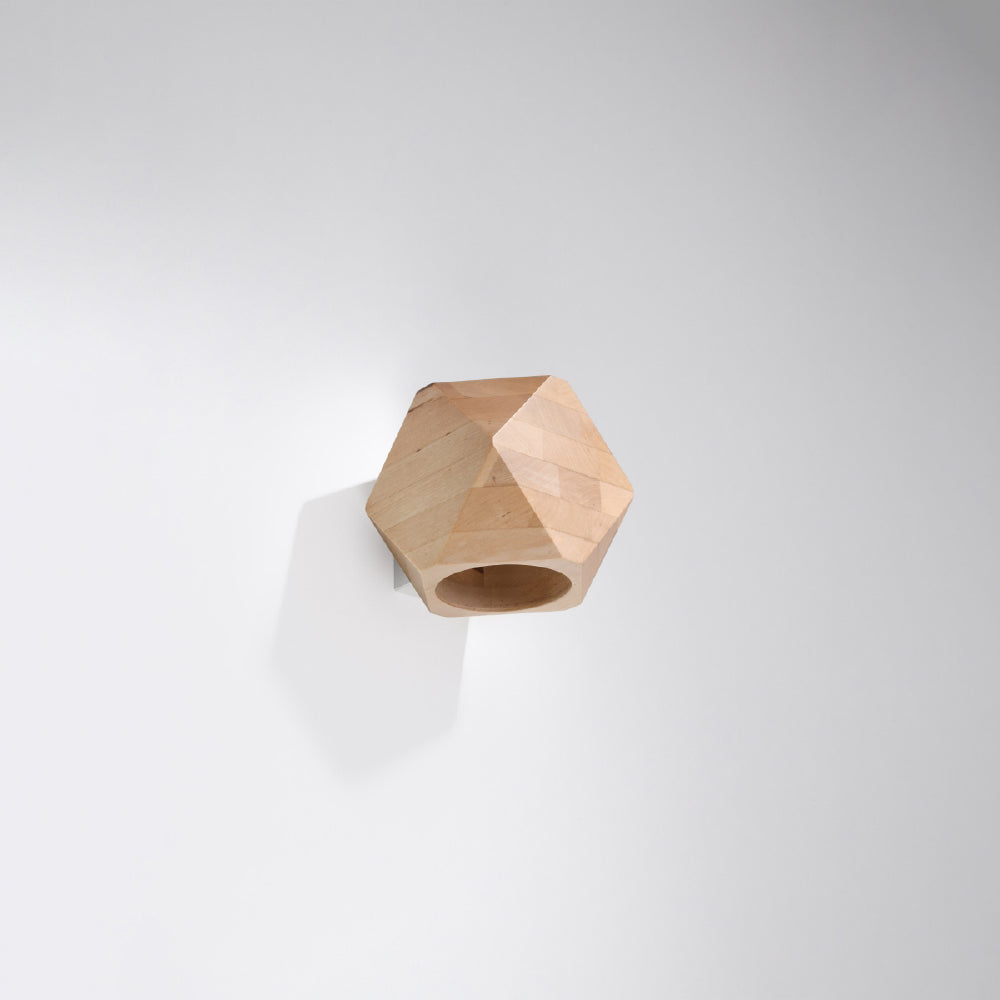 Wandlamp Woody Sollux Naturel LxBxH 17x17x17 Hout Nnb