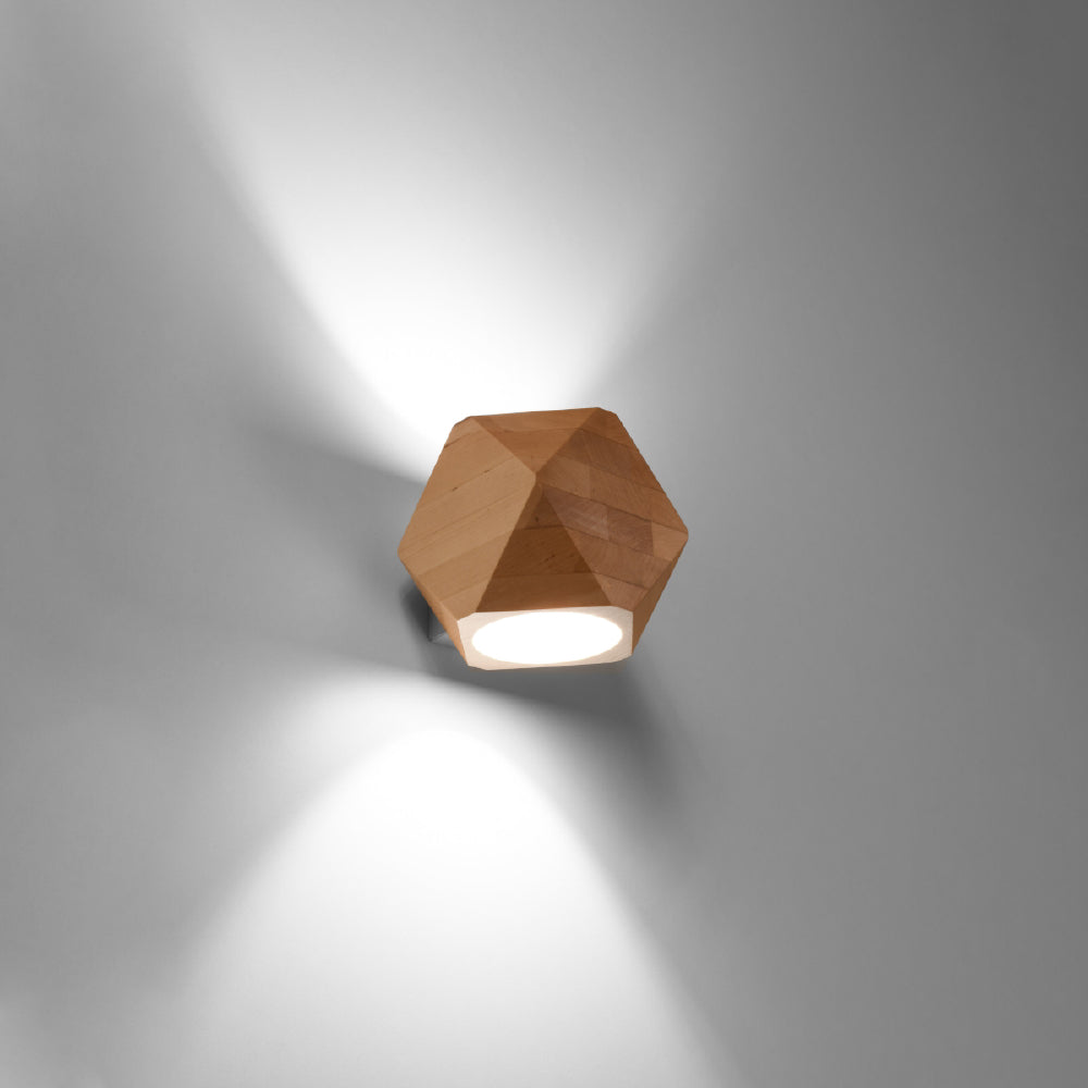 Wandlamp Woody Sollux Naturel LxBxH 17x17x17 Hout Nnb