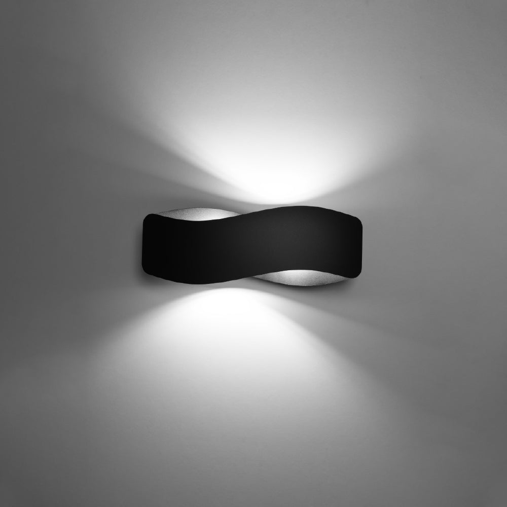 Wandlamp Tila Sollux Zwart LxBxH 47x18x13 Metaal Nnb