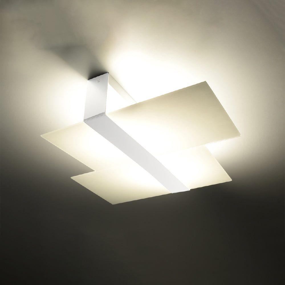 Plafondlamp Massimo Sollux Wit LxBxH 63x33x15 Metaal, Glas Nnb