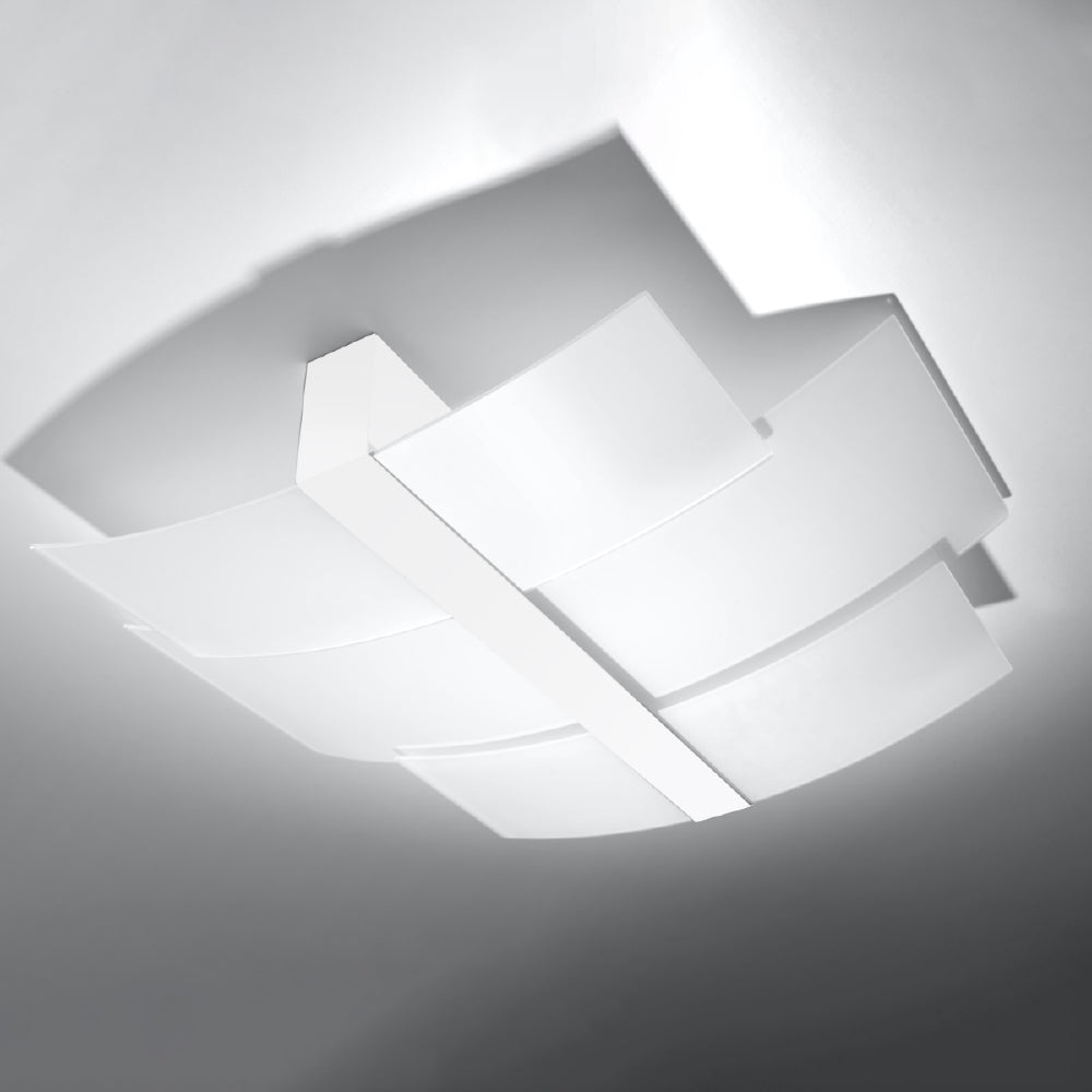Plafondlamp Celia Sollux Wit LxBxH 63x33x15 Metaal, Glas Nnb