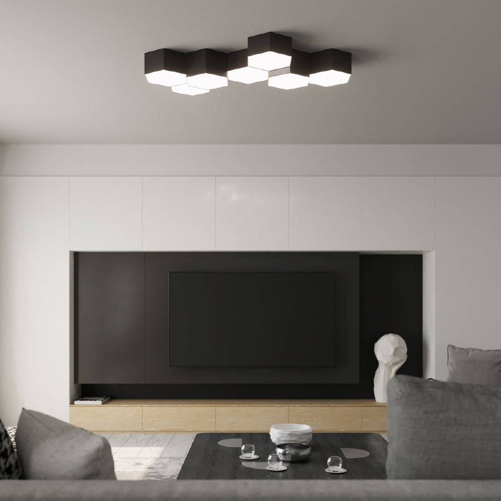 Plafondlamp Sunde Sollux Zwart PVC Nnb