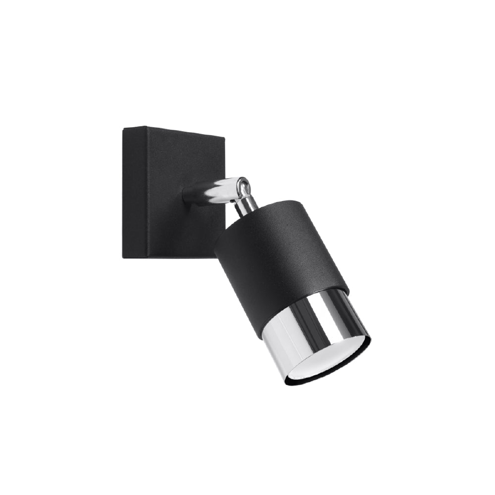 Wandlamp Nero Sollux Zwart, Zilver LxBxH 11x11x18 Metaal Nnb