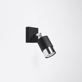Wandlamp Nero Sollux Zwart, Zilver LxBxH 11x11x18 Metaal Nnb