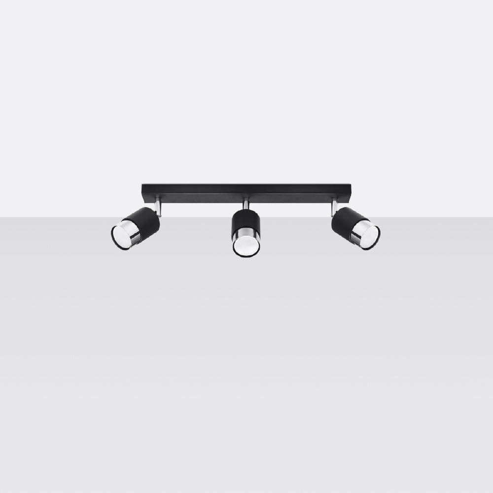 Plafondlamp Nero Sollux Zwart, Zilver Metaal Nnb