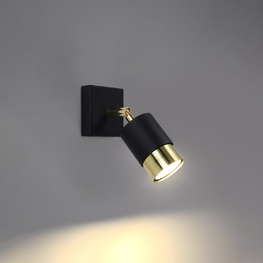 Wandlamp Nero Sollux Zwart, Goud LxBxH 11x11x18 Metaal Nnb
